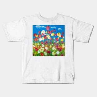 Alpine meadows. Tulips. Kids T-Shirt